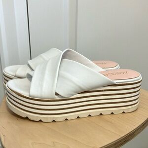 Marc Cain White Platform Slide Sandals